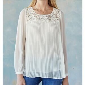 Sundance Guinevere Tunic Sheer Long Sleeves & Lace‎ Details Size XS